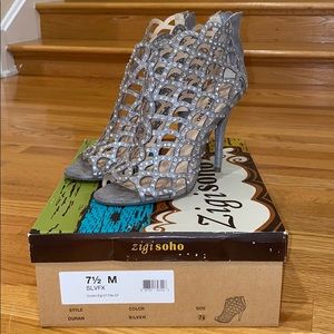 Silver Zigi Soho Duran Peep Toe Sandal